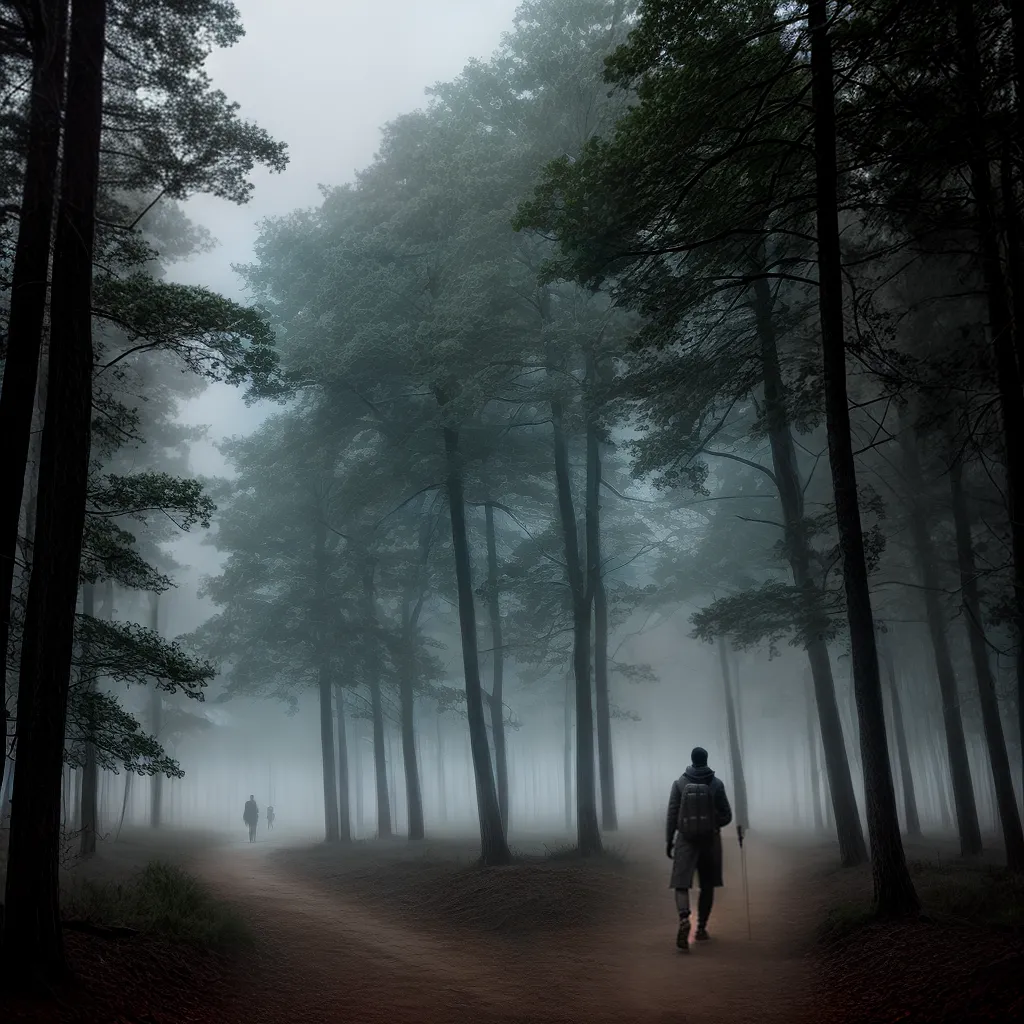 Fotos caminhada misteriosa floresta lanterna glow utopia