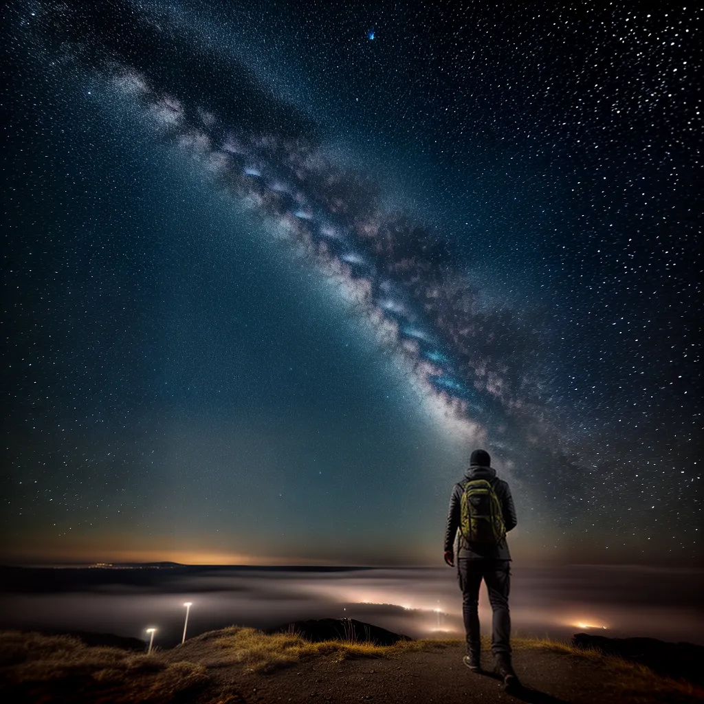 Viajantes Noturnos: Desvendando os Segredos dos seus Sonhos 2 Fotos caminhante estrelas cidade misterio