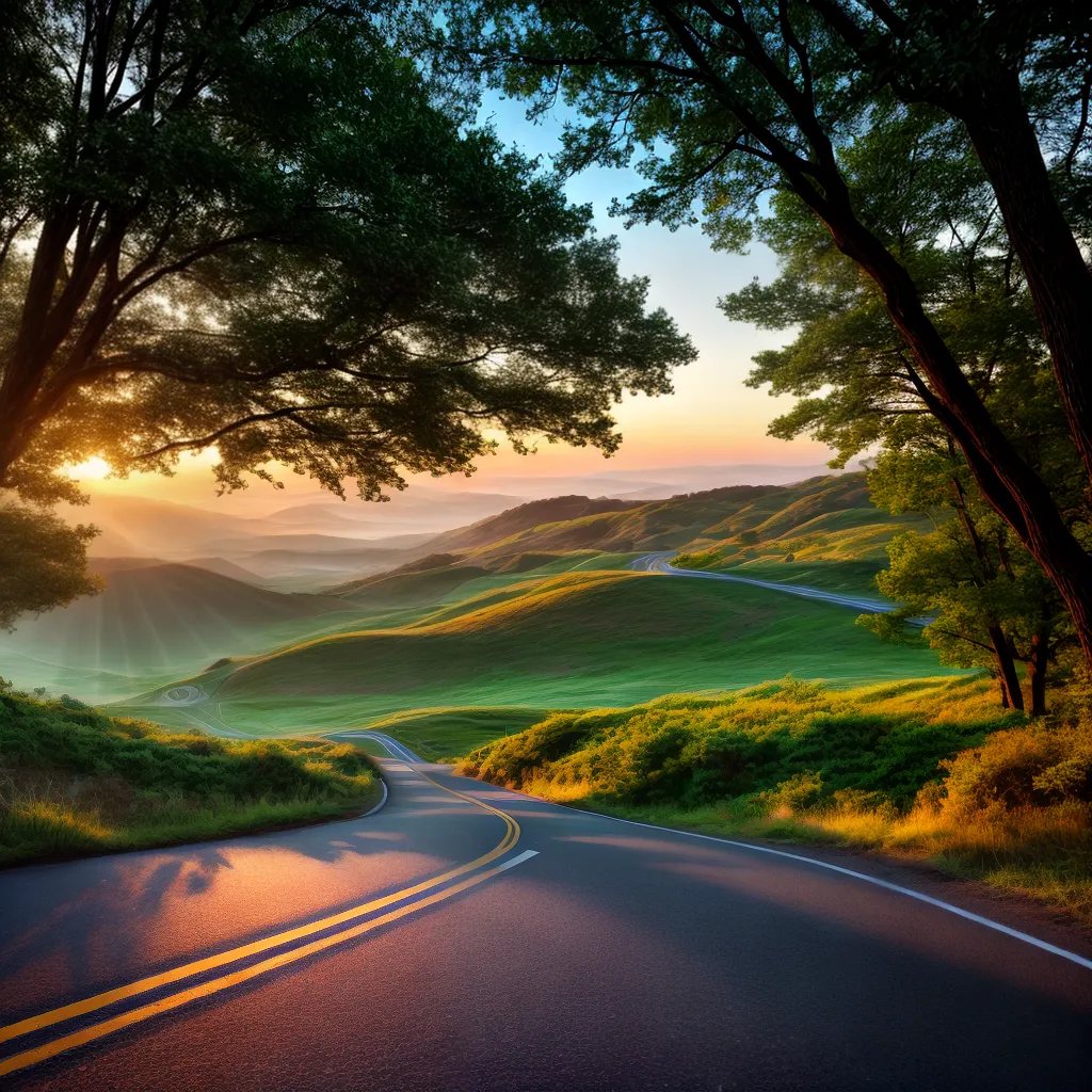 Fotos caminho curvas cores horizonte