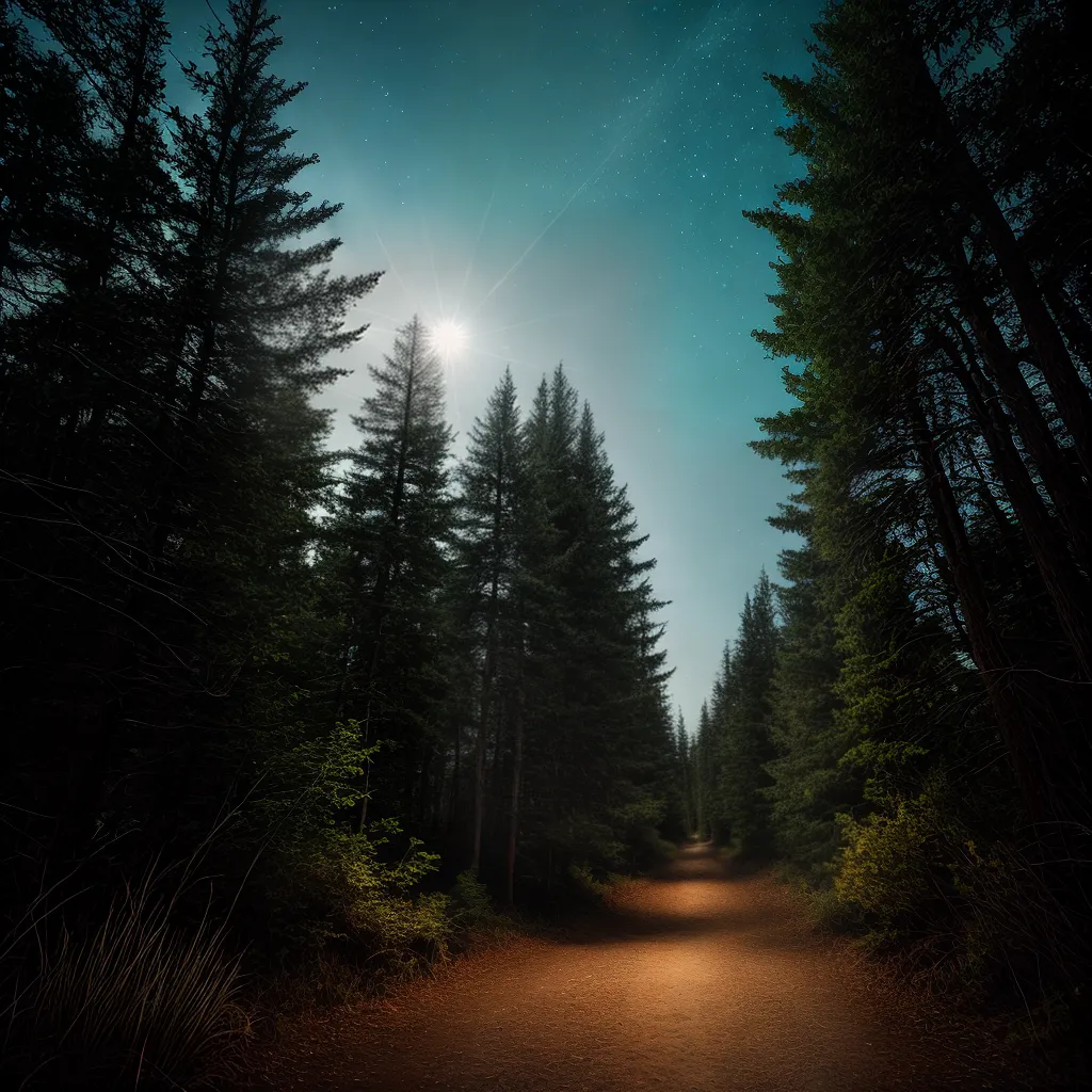 Fotos caminho floresta estrelas intuicao