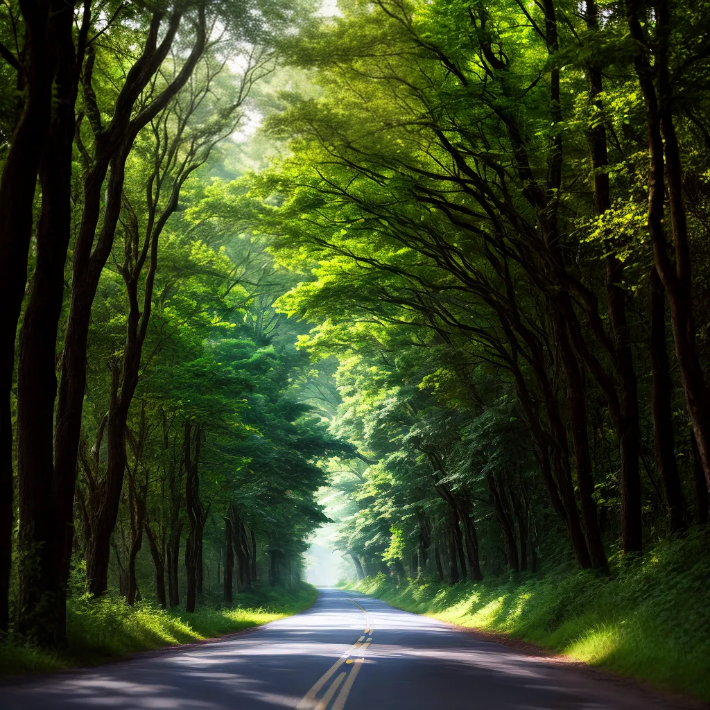 Interpretando um Sonho com Estrada Sinuosa 4 Fotos caminho floresta luz incerta