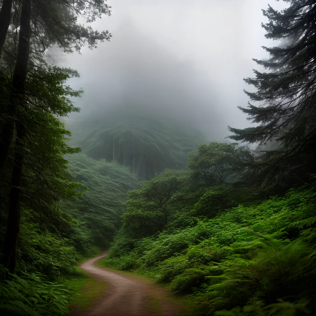 Fotos caminho floresta nevoa misterio