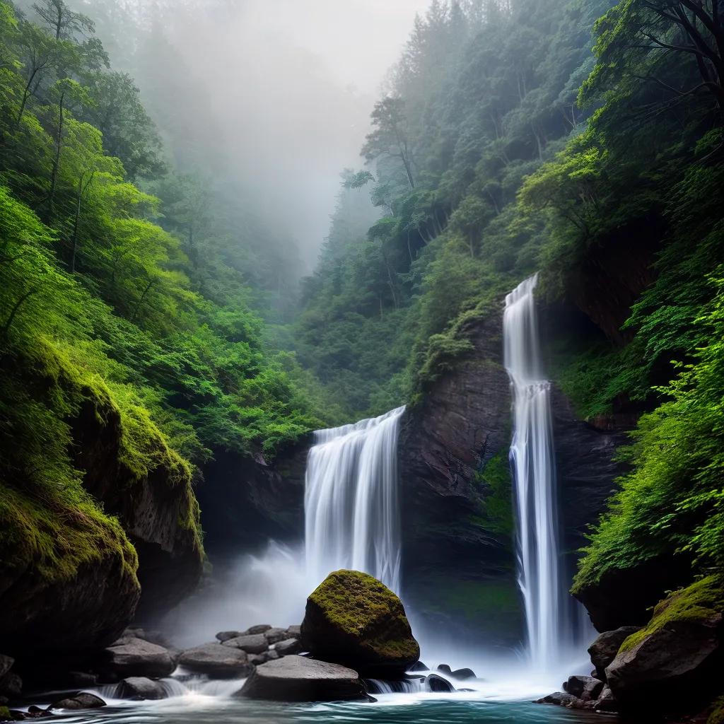 O Simbolismo da Natureza nos Sonhos: Trilhas e Cachoeiras como Mensagens do Inconsciente 4 Fotos caminho floresta nevoeiro queda agua