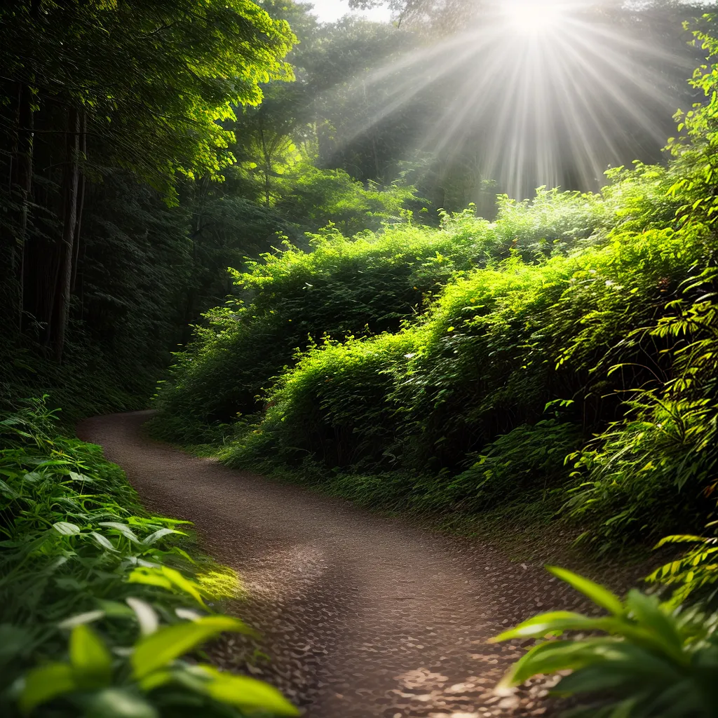 Encontrando Respostas: Qual o Significado de Sonhar com Trilhas? 5 Fotos caminho floresta raios sol 2