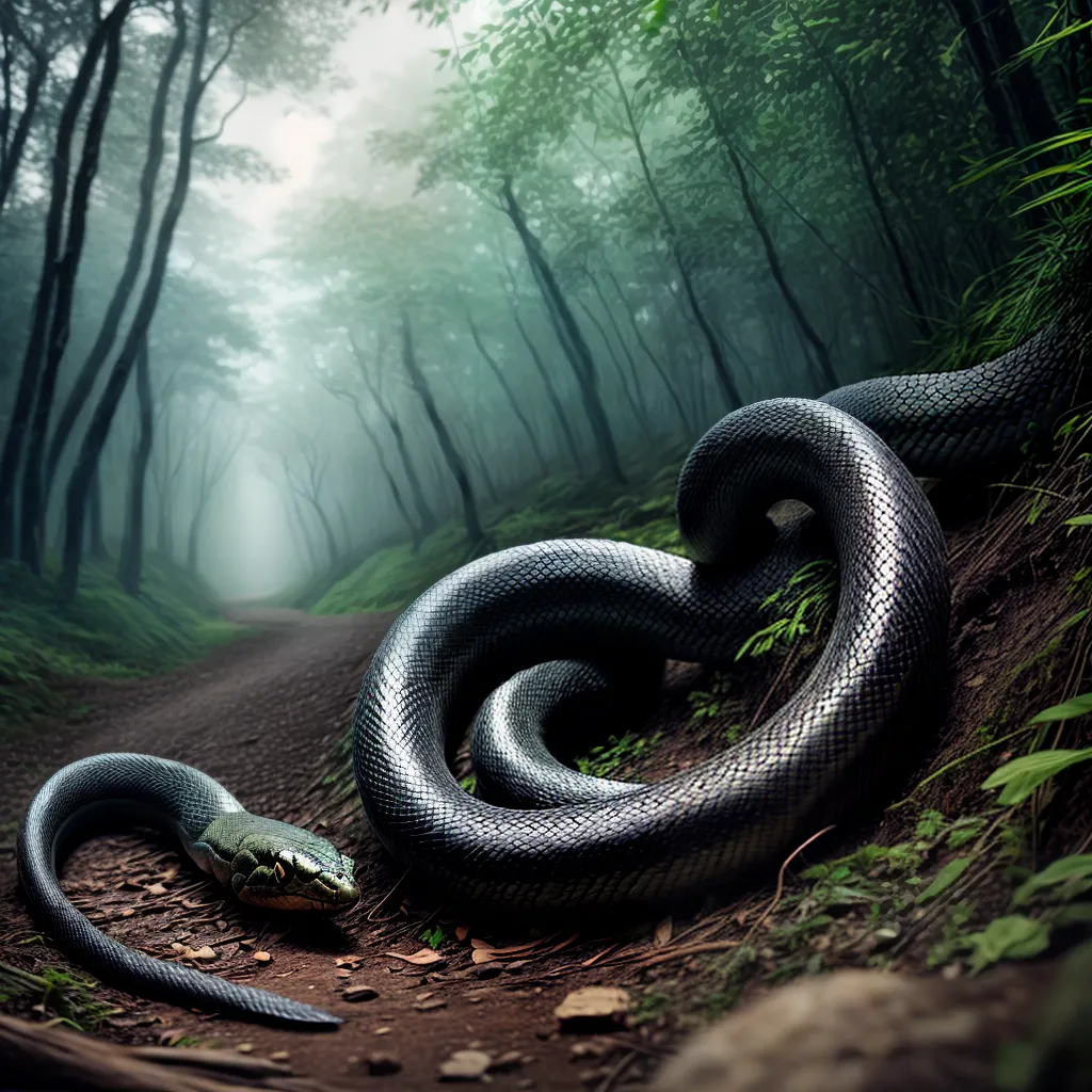 Qual o Significado de Sonhar com a Serpente? 6 Fotos caminho floresta serpente transformacao