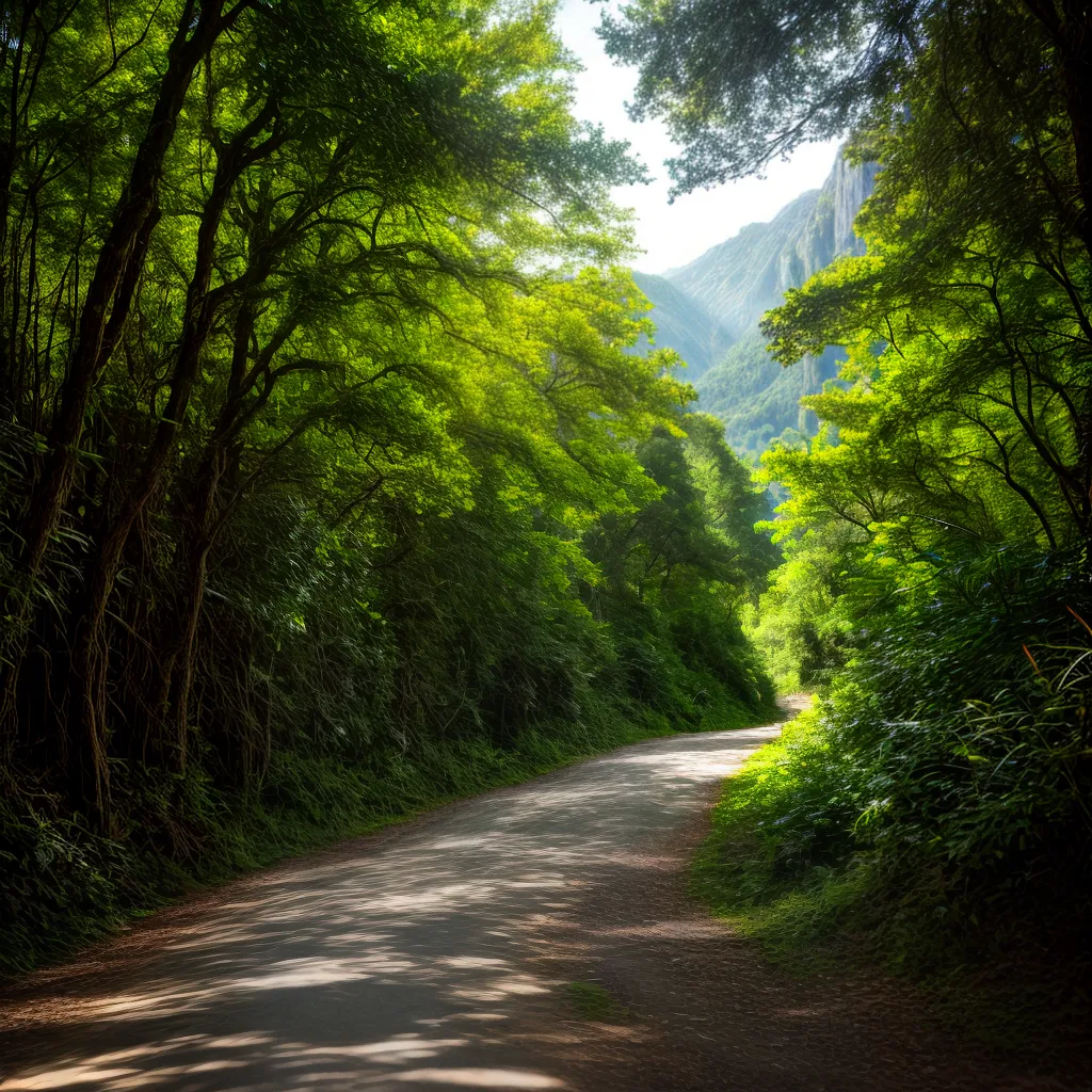 Descubra o Significado de Sonhar com Roteiros Turísticos e Peregrinações. 3 Fotos caminho floresta sol montanha peregrinacao