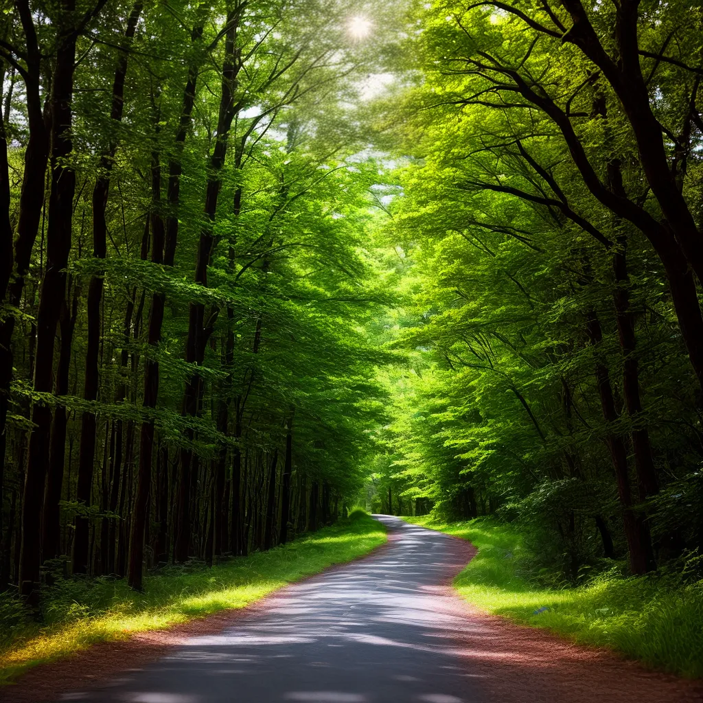 Navegando Pelo Significado de Sonhar com um Caminho Sinuoso 3 Fotos caminho floresta sol natureza jornada