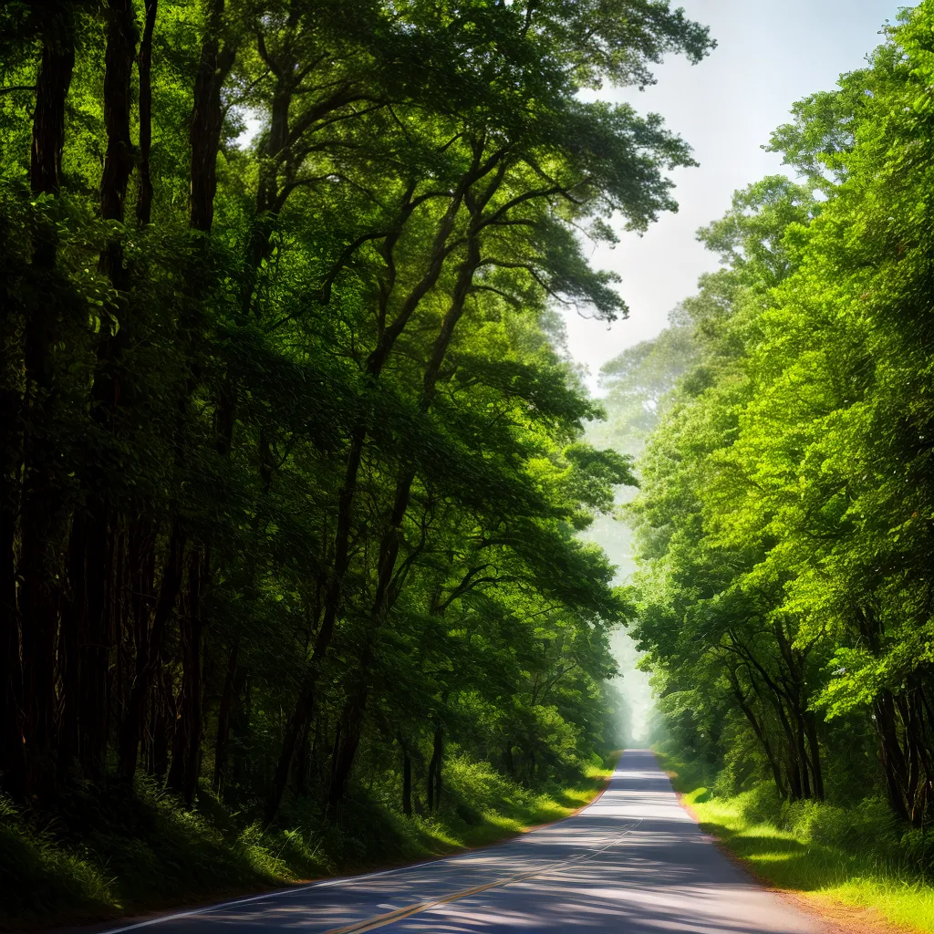 Meandro dos Sonhos: O Caminho na Curva Sinuosa da Vida 5 Fotos caminho floresta sol sombra vida