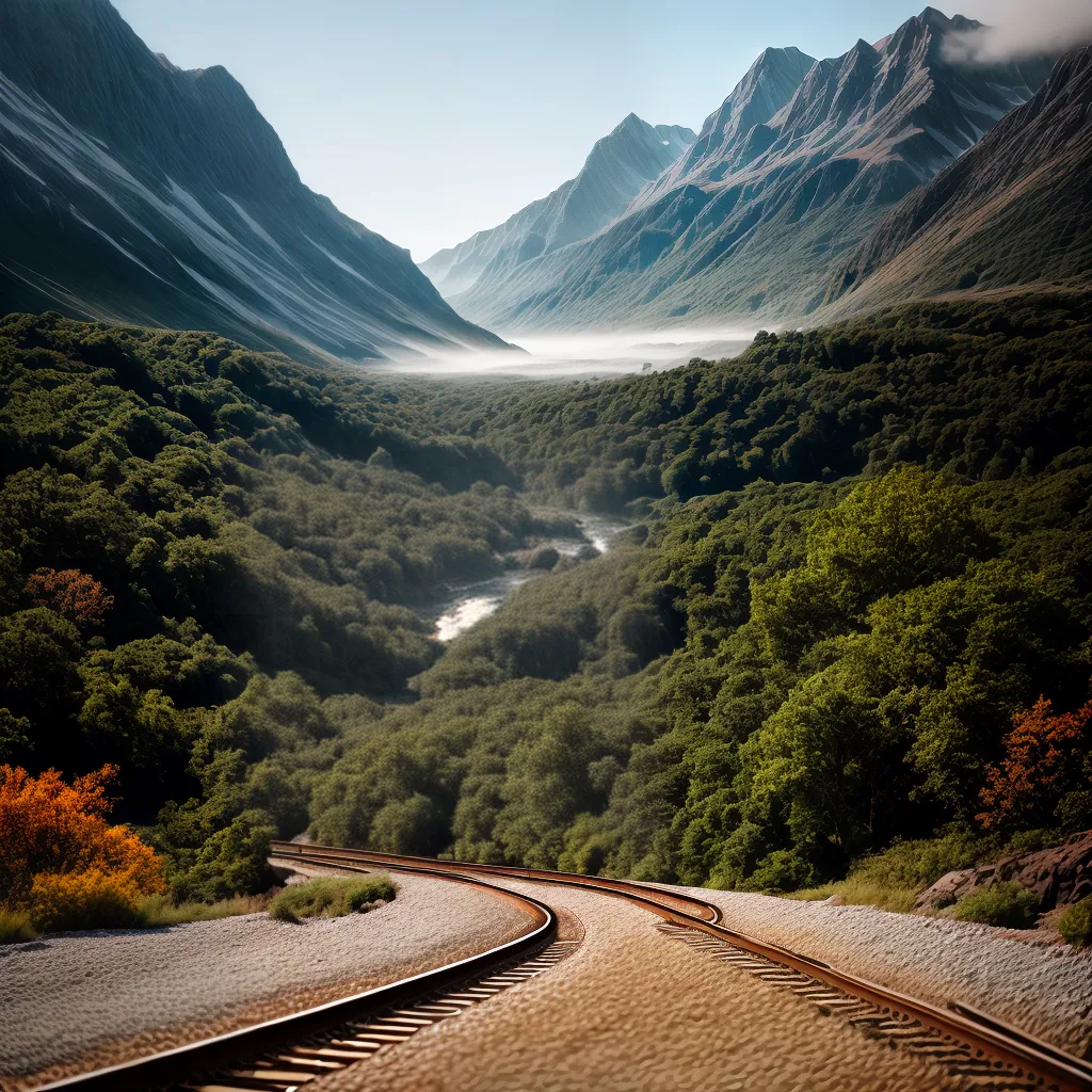 Significado de Sonhar com Ferrovias 3 Fotos caminho trem paisagem montanhas