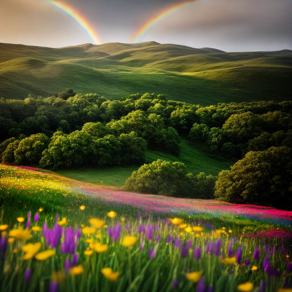 Fotos campo flores arcoiris natureza