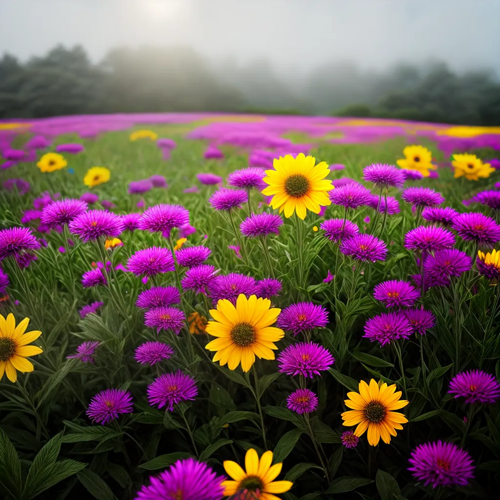 Fotos campo flores brilho positivo renovacao