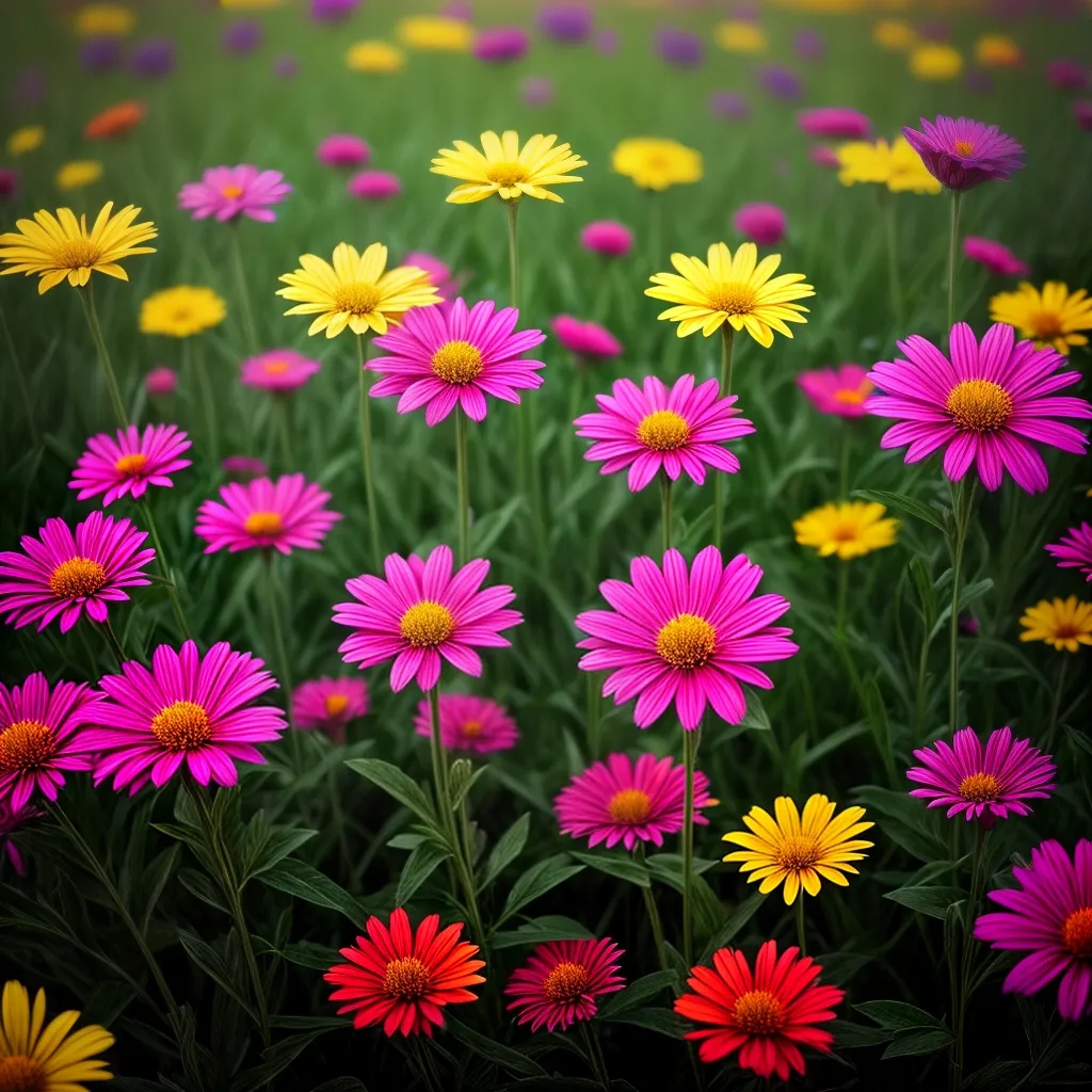 Fotos campo flores coloridas radiante