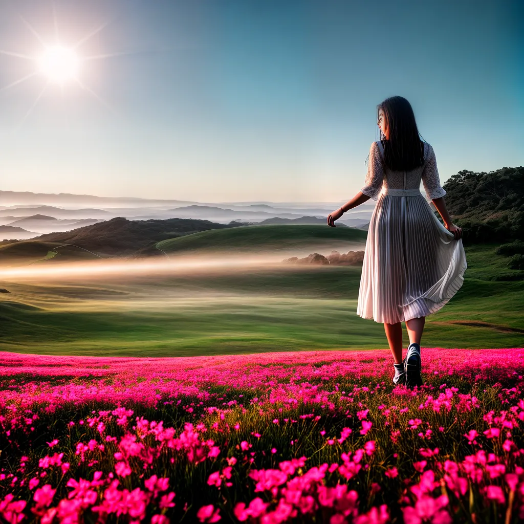 Juventude Noturna: Descubra o Significado de Sonhar com Flores 4 Fotos campo luar mulher flores sorriso