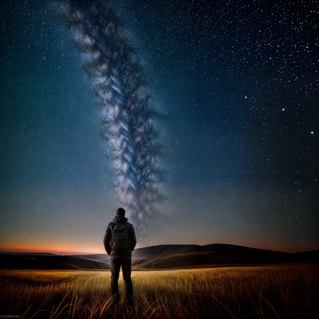 Fotos campo noite estrelas via lactea