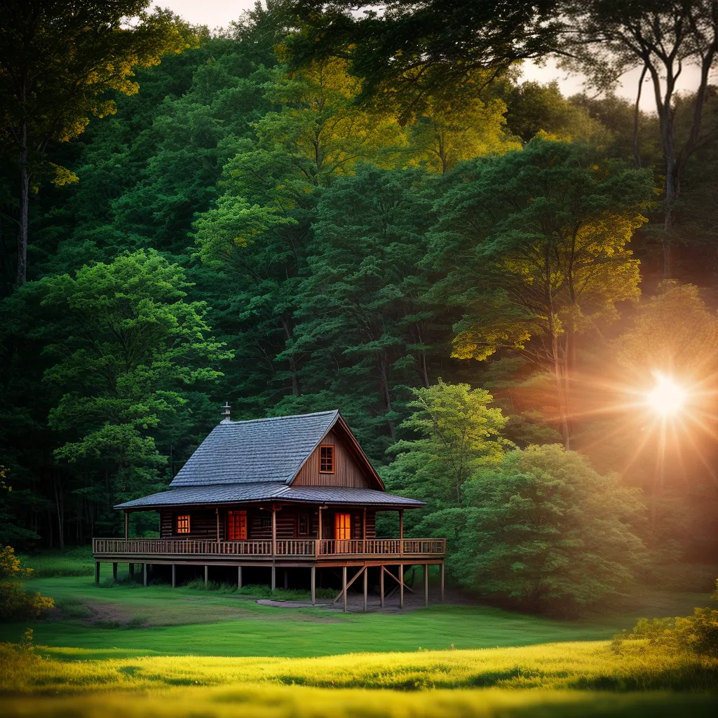 Descubra qual é o Significado de Sonhar com Viagens ao Campo 4 Fotos campo rio cabana por do sol