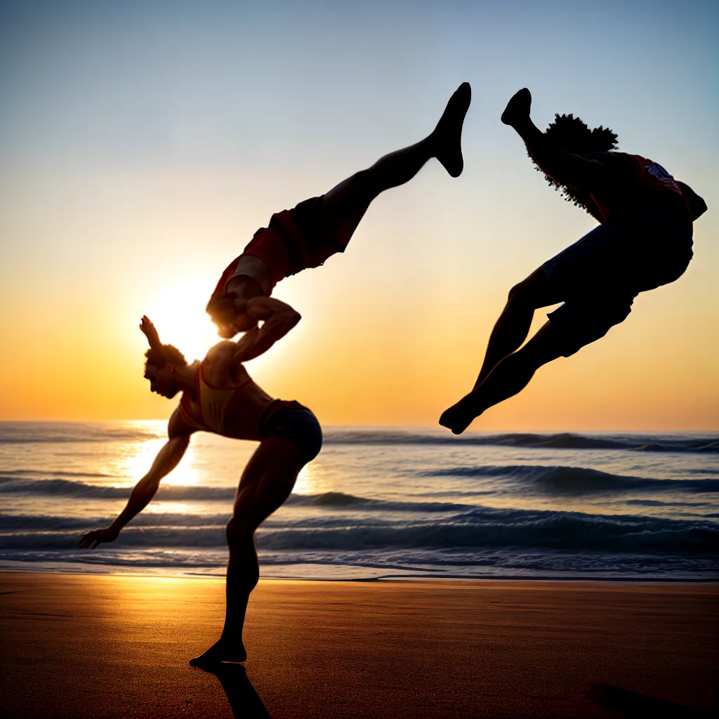 Fotos capoeira por do sol chute silhueta