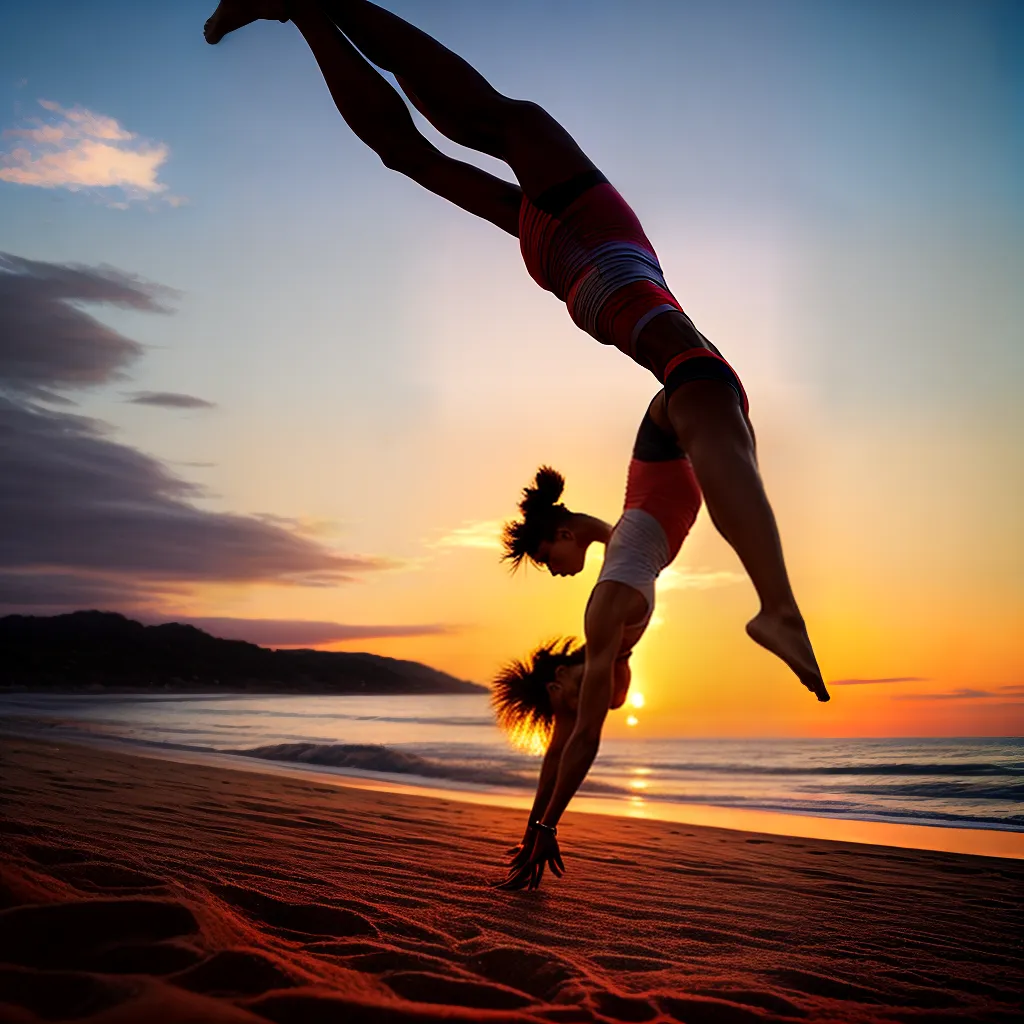 Fotos capoeira praia por do sol silhueta