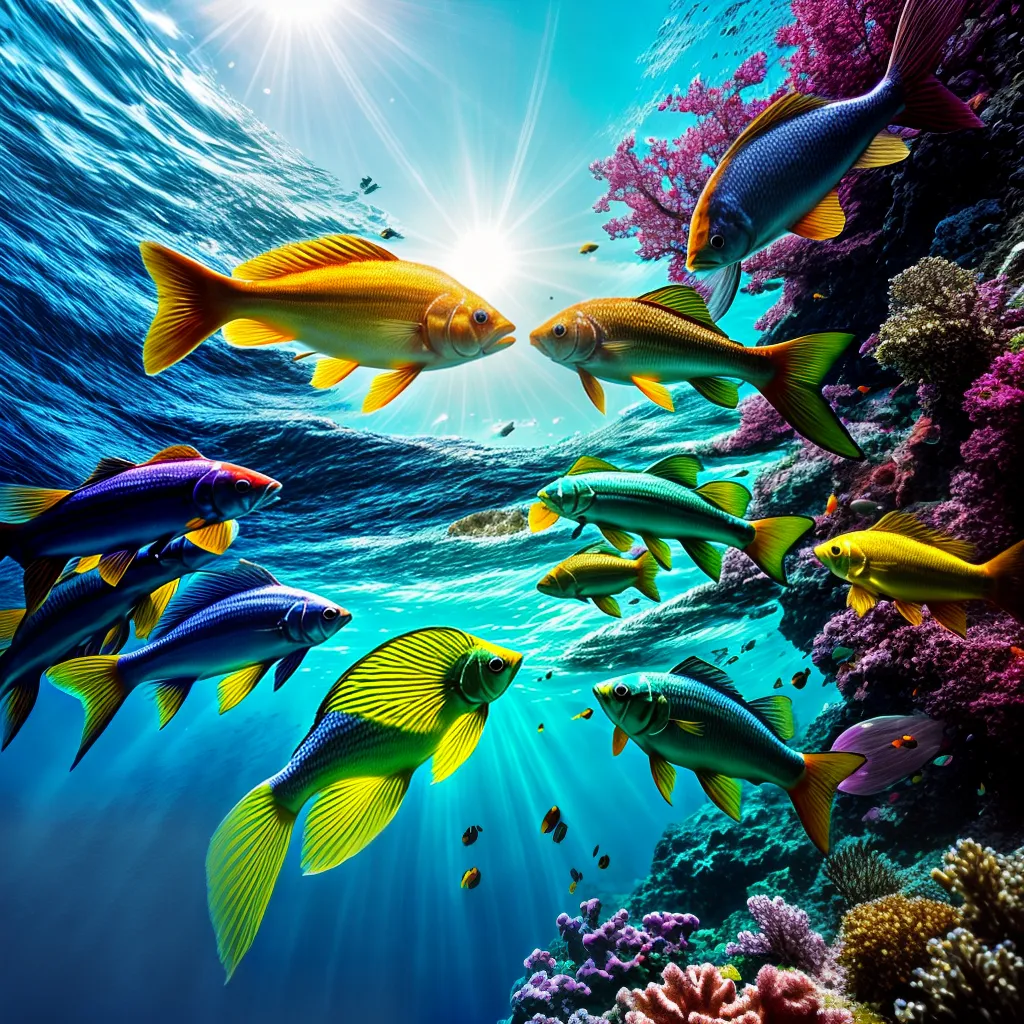 Descubra O Que Significa Sonhar Com Peixe Marinho 2 Fotos cardume sol agua sonhos