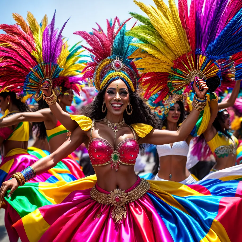 Fotos carnaval flutuante danca colorido
