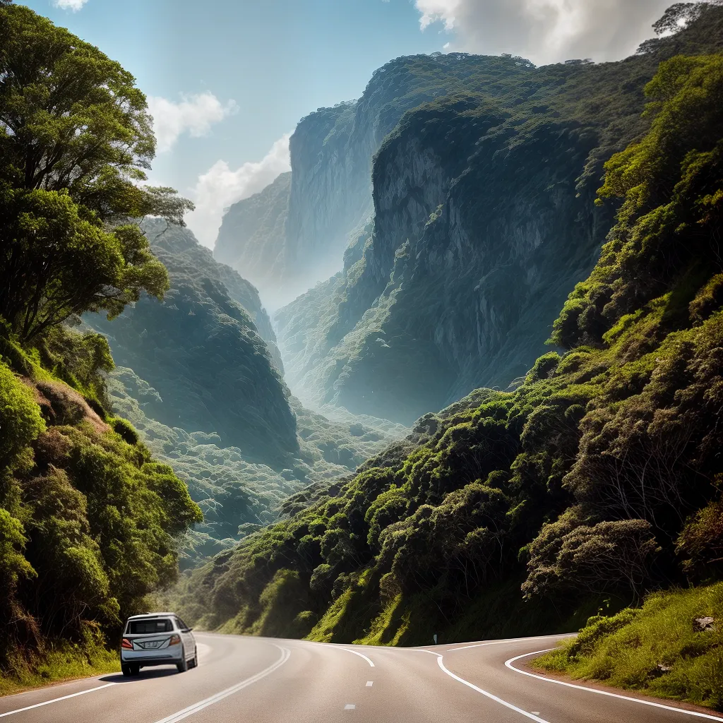 Fotos carro alugado sonho estrada montanha