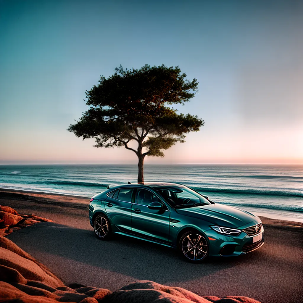 Fotos carro praia ondas inconsciente