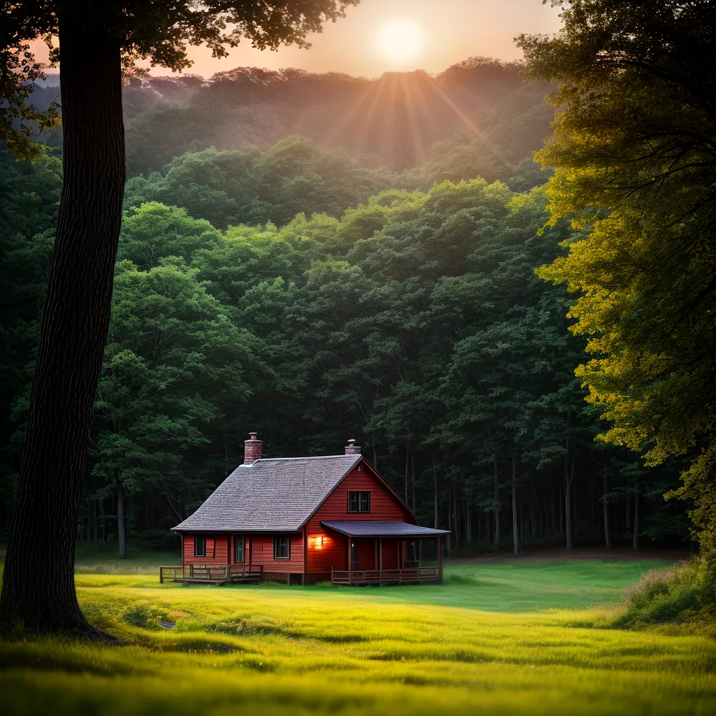 Significado dos sonhos que envolvem uma vida tranquila e acolhedora no campo. 4 Fotos casa campo cervos por do sol
