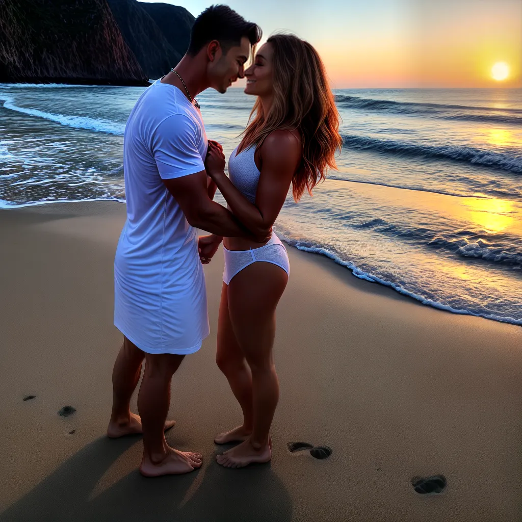 Fotos casal amor praia por do sol