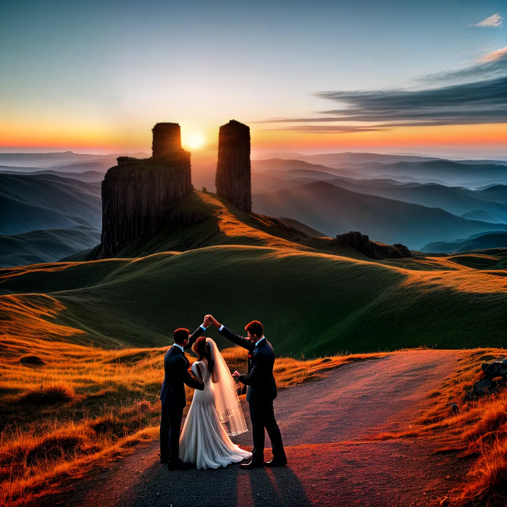 Fotos casal anel por do sol amor