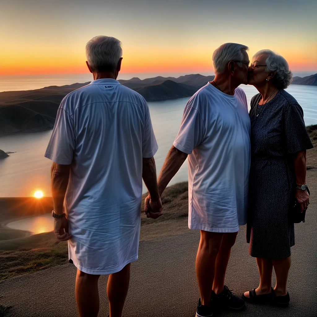 Fotos casal idoso amor por do sol