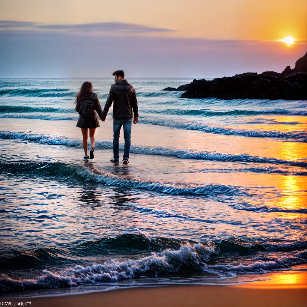 Explorando o lado sincronizado dos sonhos: O que significa sonhar com casais felizes? 2 Fotos casal praia por do sol amor 10