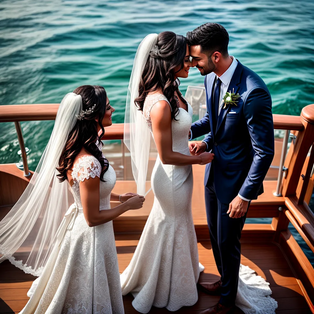 Fotos casamento barco mar juramento amor