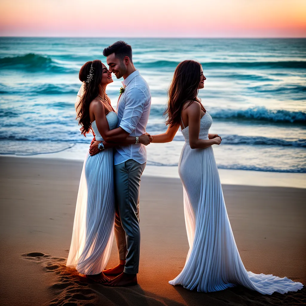 Fotos casamento praia por do sol romance