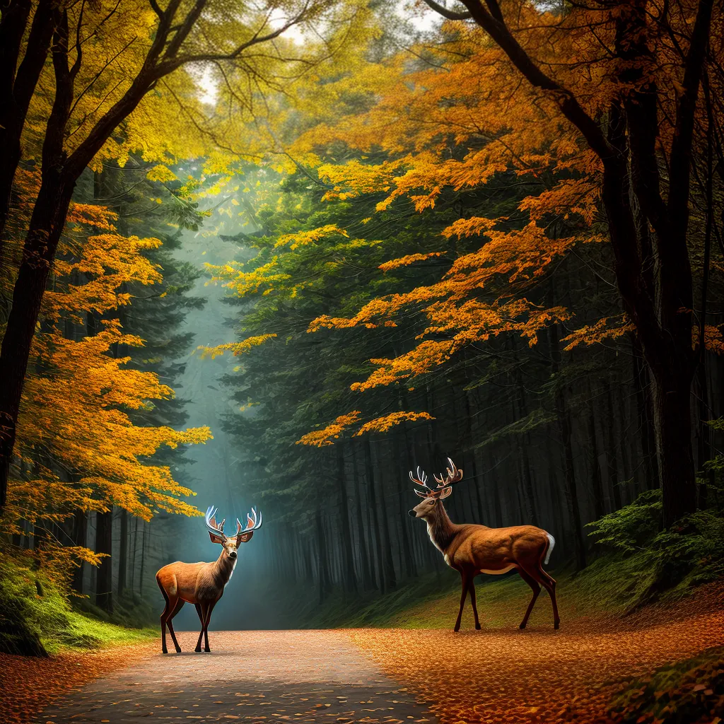 Fotos casca anta floresta outono majestoso