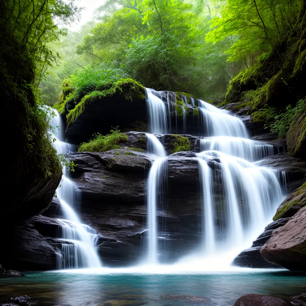 Fotos cascata floresta vida fluir