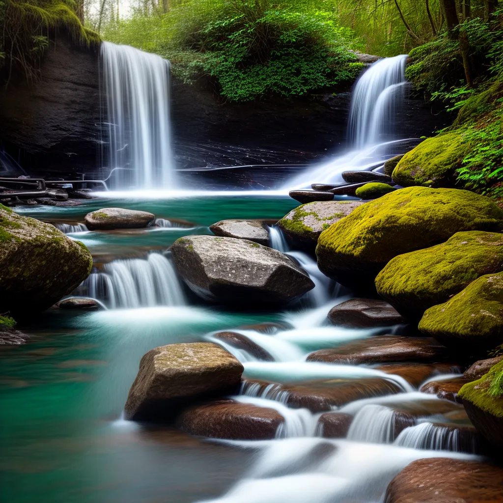 Fotos cascata gemas coloridas paisagem