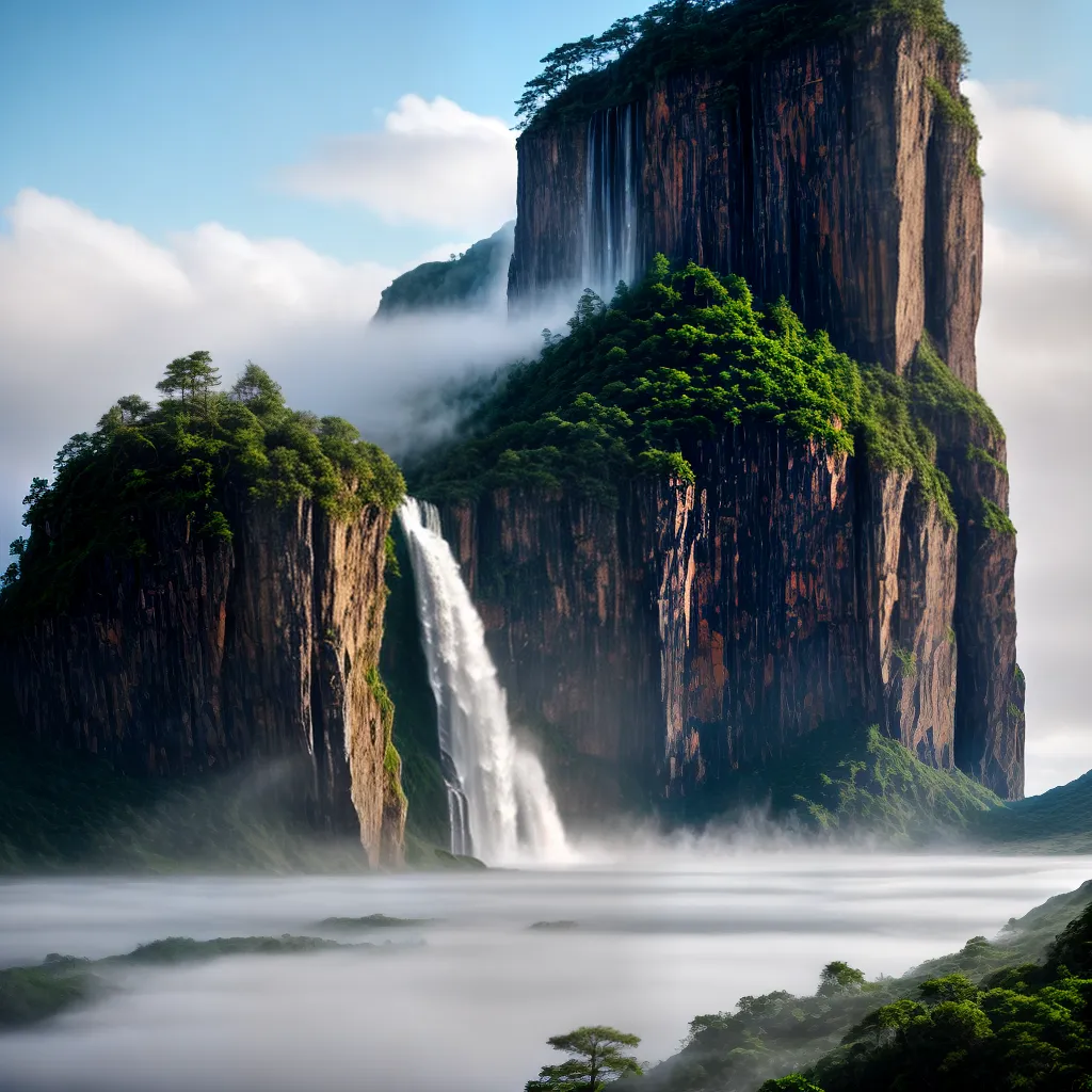 Fotos cascata nuvens sonho magia