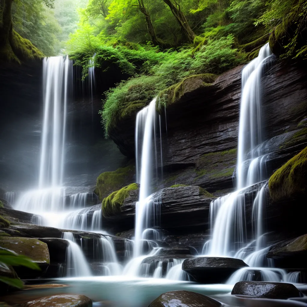 Fotos cascata serena natureza verde