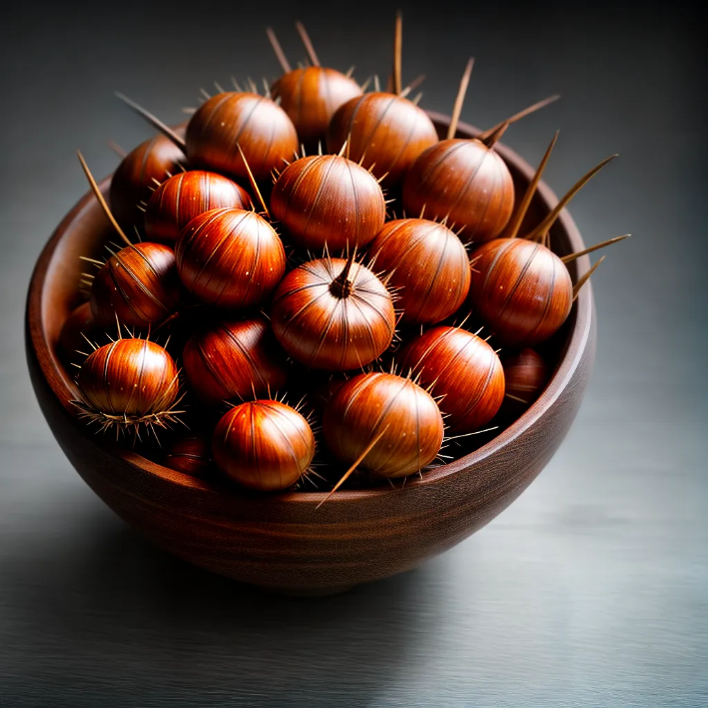Descubra o Significado de Sonhar com Castanhas e Seus Benefícios 2 Fotos castanhas casca madeira rustica