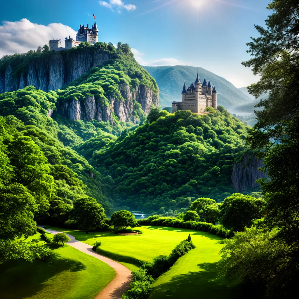 Fortalezas e Monarcas: Qual o significado de sonhar com um castelo? 3 Fotos castelo ceu verde fortaleza