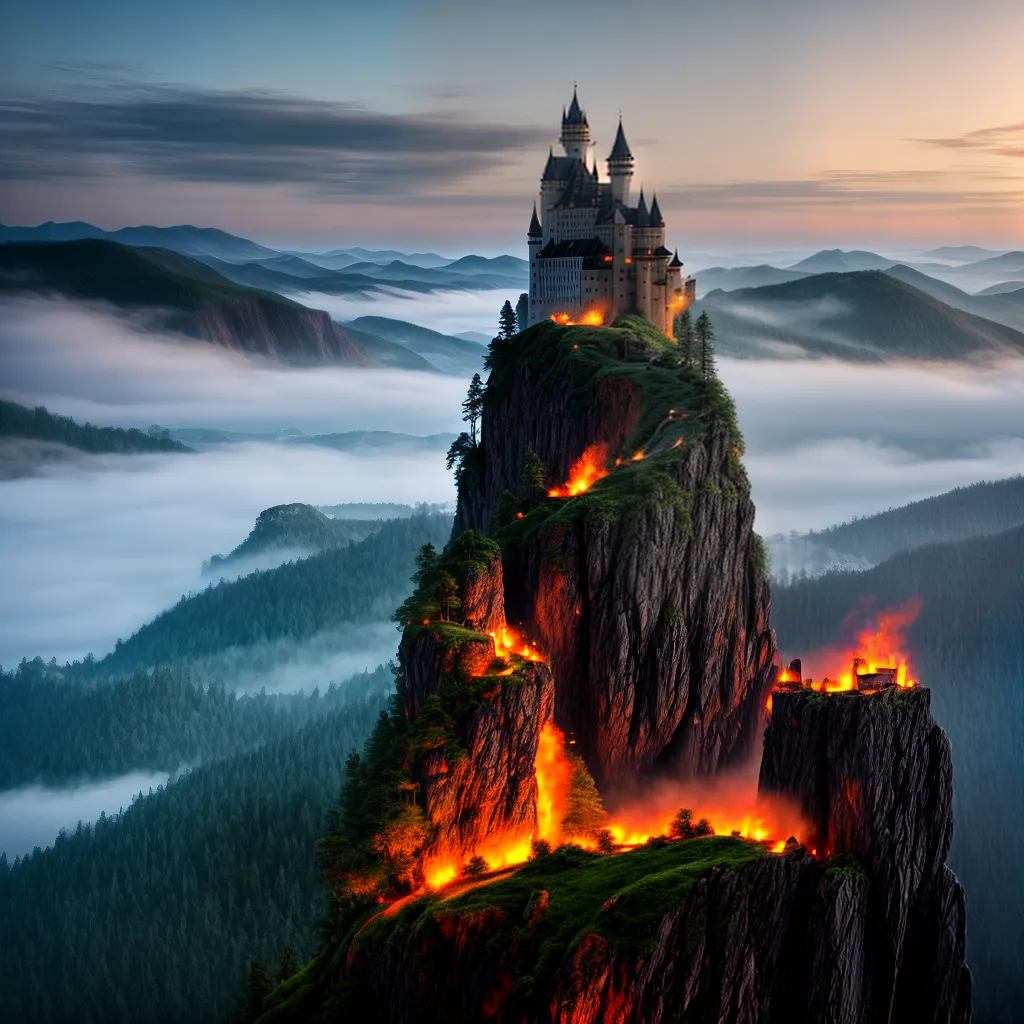 Conheça o significado de sonhar com Castelos e Dragões 4 Fotos castelo dragao montanha fogo