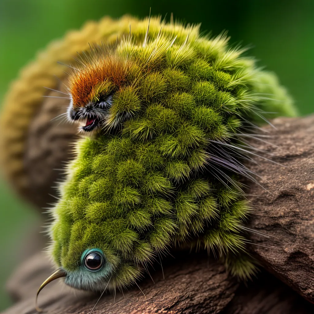 Fotos caterpillar fruta verde transformacao