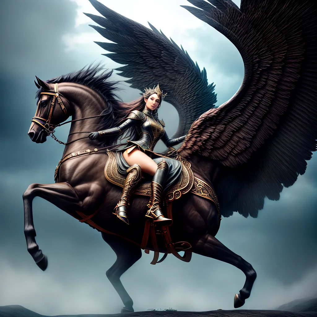 Cavalos alados e unicórnios: a mensagem por trás dos sonhos com animais fantásticos 2 Fotos cavaleiro pegasus magia paisagem