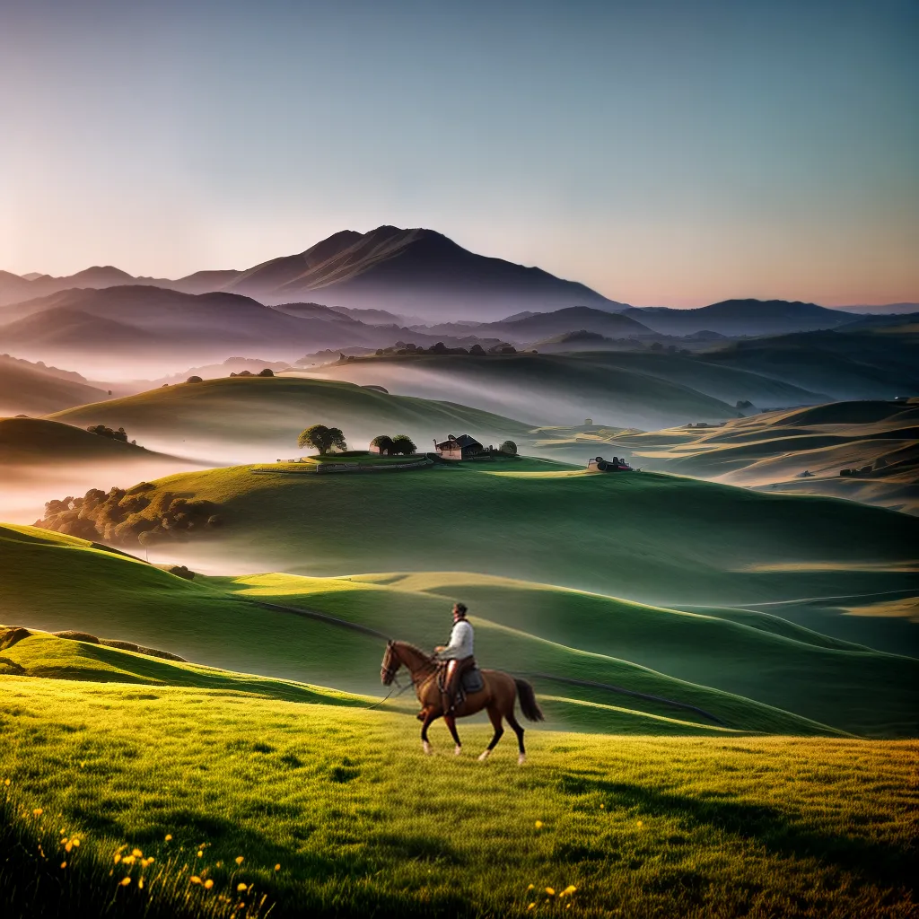 Fotos cavalgada campo sorriso paisagem
