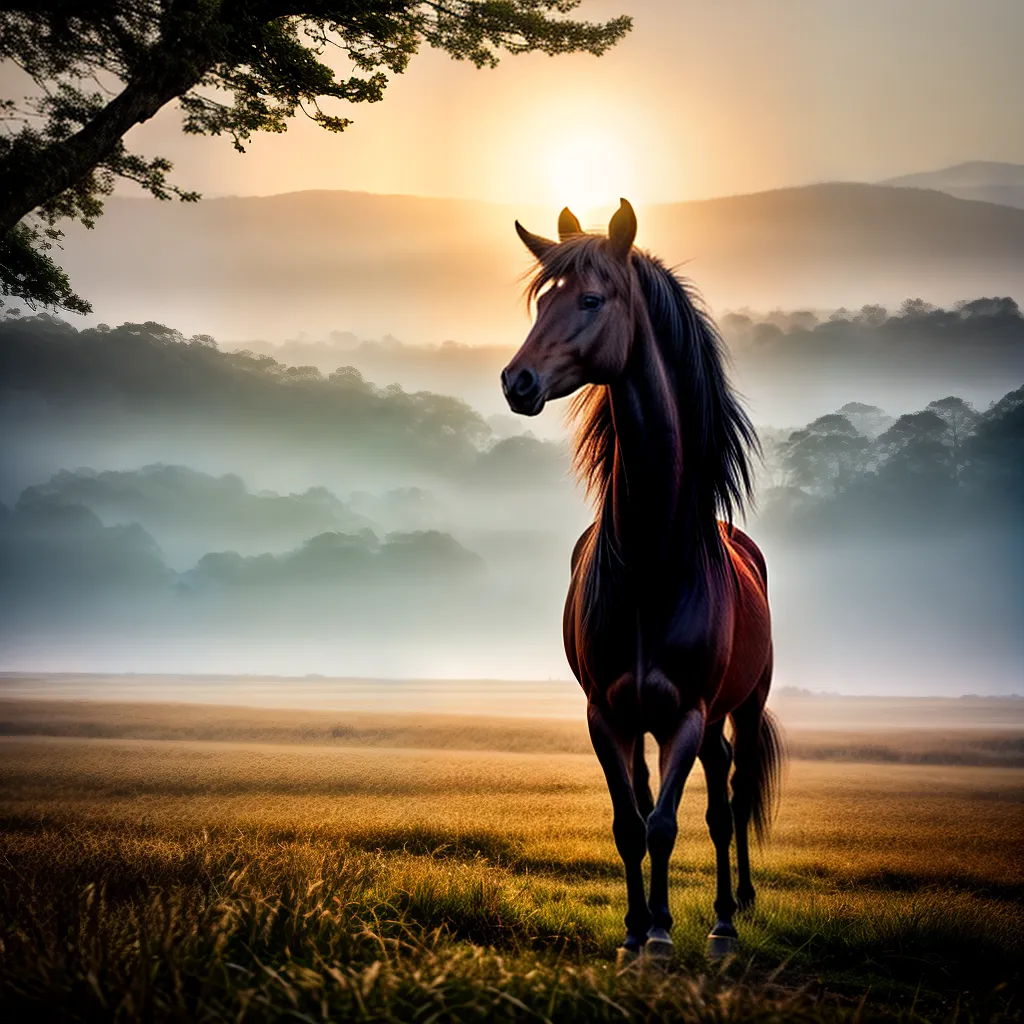Desvendando os Mistérios de Sonhar com Cavalos 4 Fotos cavalo campo bruma floresta sonho