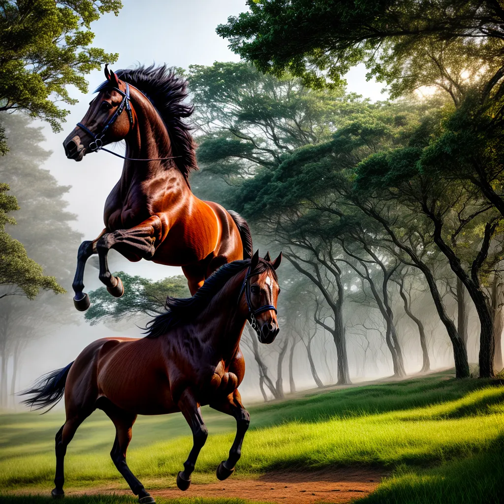 Galope e Graveto: descubra o significado de sonhar com cavalos e madeira fina na natureza 2 Fotos cavalo correndo floresta troncos
