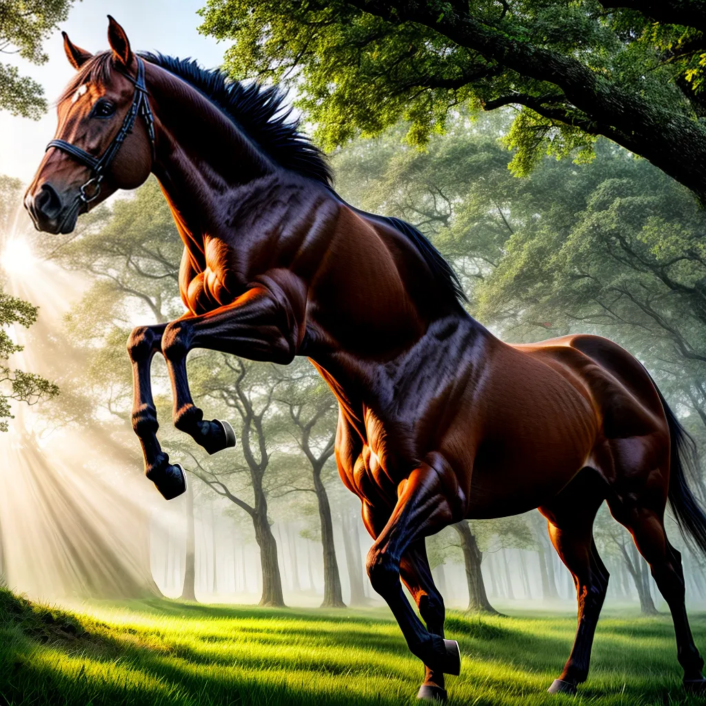 Galope e Graveto: descubra o significado de sonhar com cavalos e madeira fina na natureza 5 Fotos cavalo floresta raios madeira