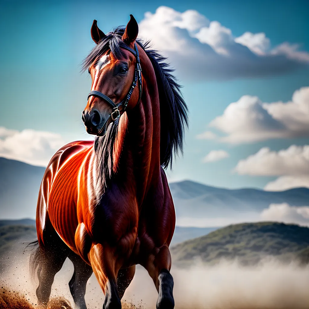 Fotos cavalo galopando paisagem onirica