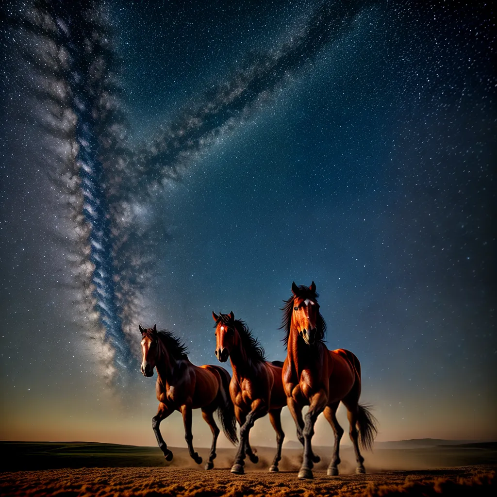 Desvendando o Mistério dos Sonhos com Cavalos Selvagens 4 Fotos cavalos selvagens planicie estrelada liberdade