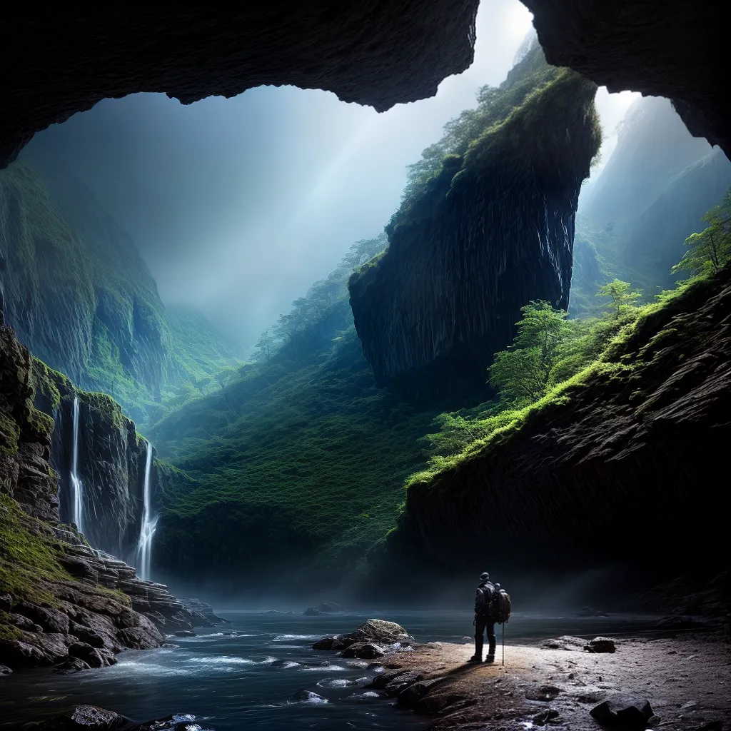 Fotos caverna cristais luz subconsciente
