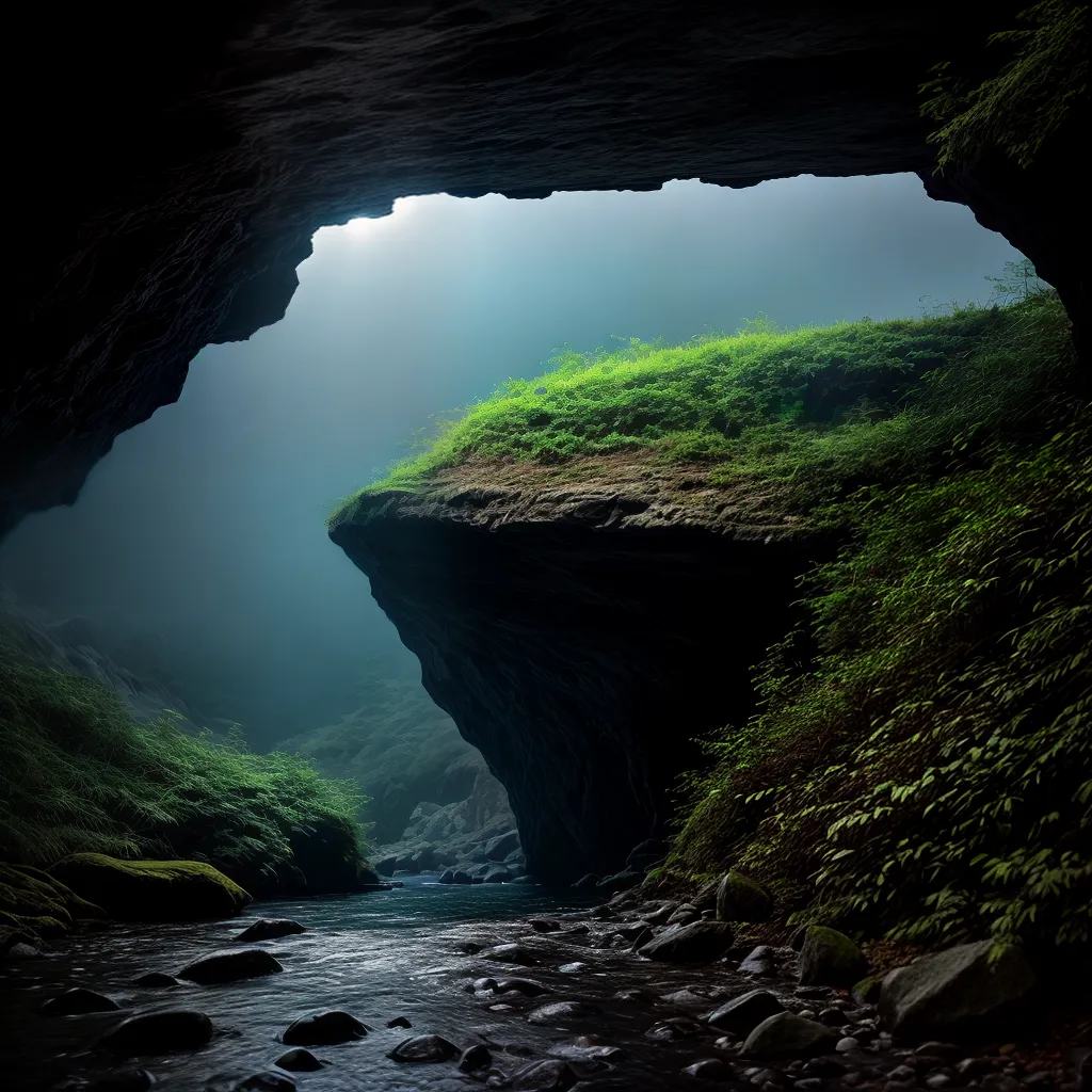 Explorando o Sobrenatural: O Significado de Sonhar com Cavernas 4 Fotos caverna misteriosa entrada floresta sombra